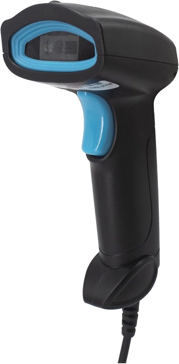 Mini Barcode Scanner - QR Code Lezer - Winkel Automatisering - Handsfree Scannen - Mini Formaat - Blauw