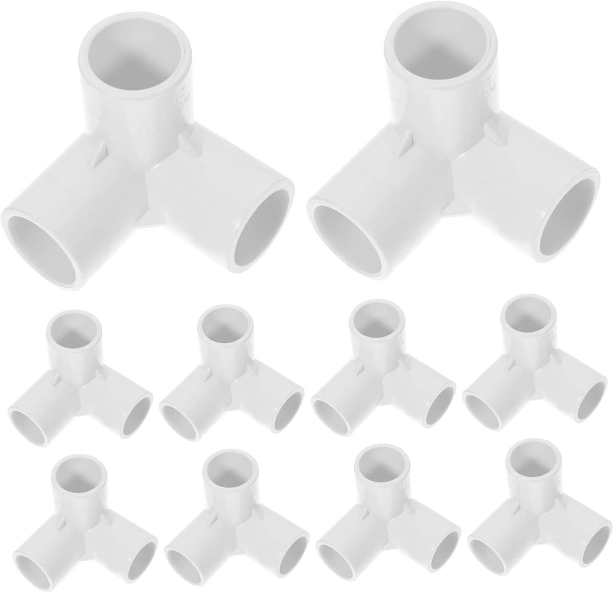 PVC Koppelingen - Rechte Hoeken - Doe-het-zelf Projecten - Hoge Duurzaamheid - 10 Stuks - Wit