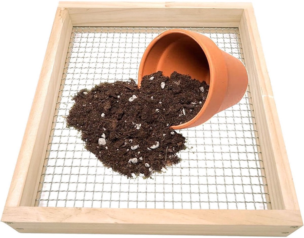 Compostzeef Hout - Tuin Zeef - Grond Ziften - Robuuste Constructie - 36 x 30 cm - Niet gespecificeerd