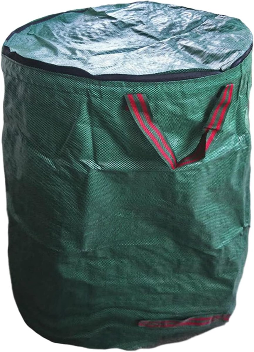 Tuinafvalzak Herbruikbaar - Opvouwbare Container - Afval Verzamelen - Grote Opening Handvat - 300 Liter - Donkergroen