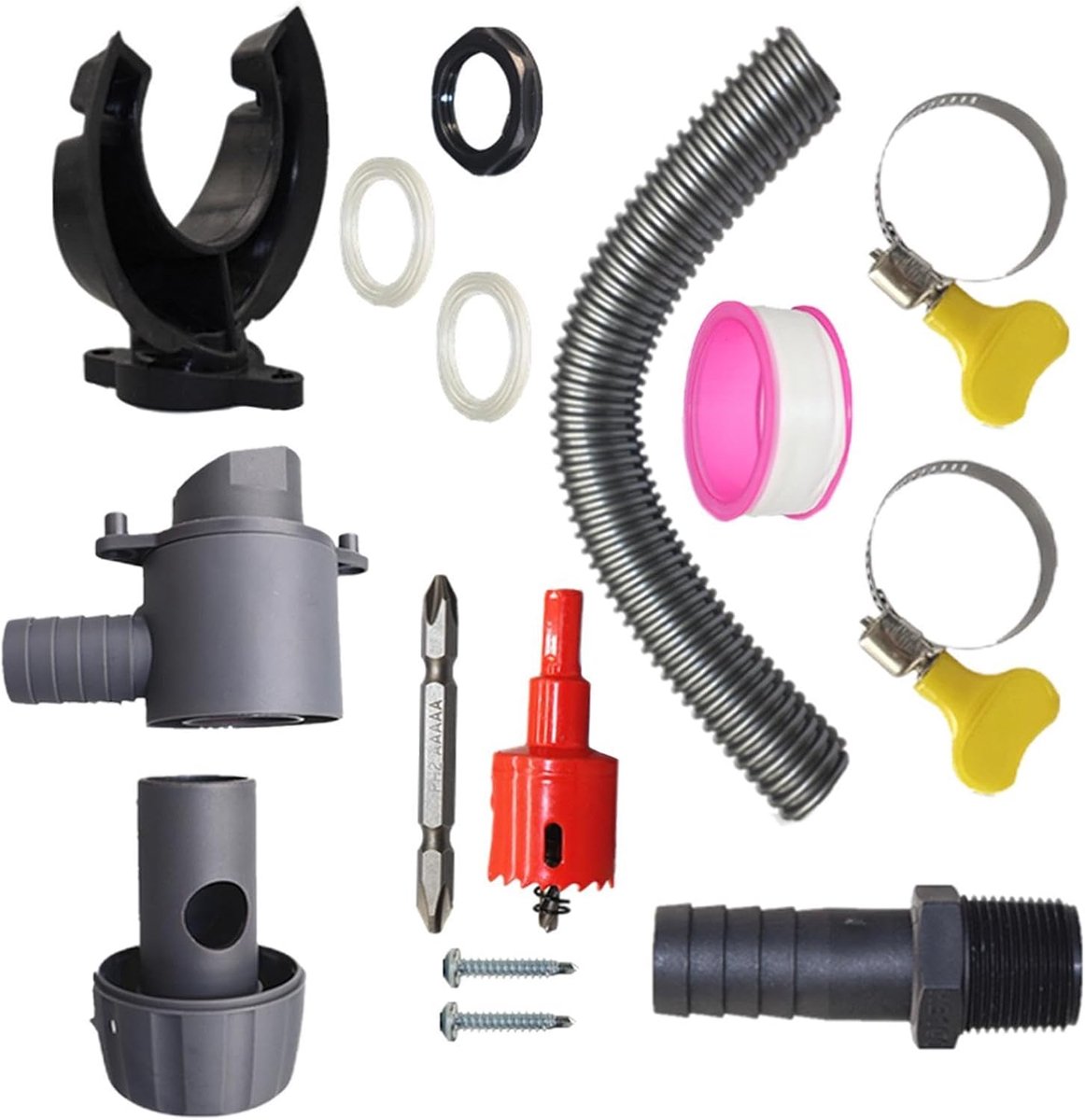 Omstelset Regenton - Regenwater Opvang - Efficiënt Water Vangen - Ingebouwd Filterapparaat - 70-110mm Diameter - Grijs