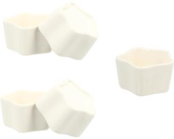 Dessert Bakvormen - Ramekins Porselein - Taarten Maken - Oven Magnetron Veilig - 5 Stuks 8cm - Wit