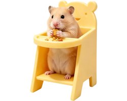Hamster voederstoel - Knaagdier meubel - Veilig voeren - Zitplaats decoratie - 6x8x11.5 cm - Geel