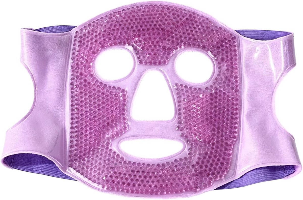 Gezicht IJskompres - Koud Masker - Oogverlichting - Tweezijdig Ontwerp - 25x21 cm - Blauw