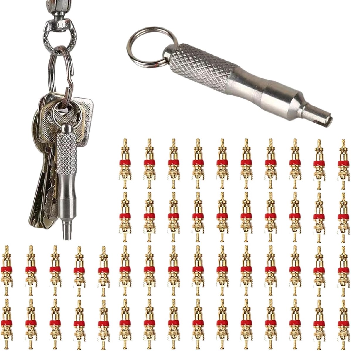 Ventielkerntrekker - Ventielsleutel - Bandenspanning Beheer - Ergonomische Handgreep - 1 Stuk - Zilver