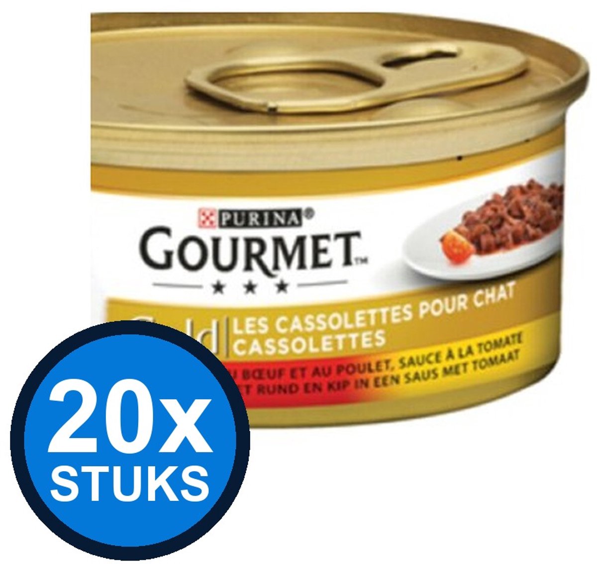 Gourmet Gourmet - Gold Cassolettes Rund & Kip - Kattenvoer Natvoer - 85g