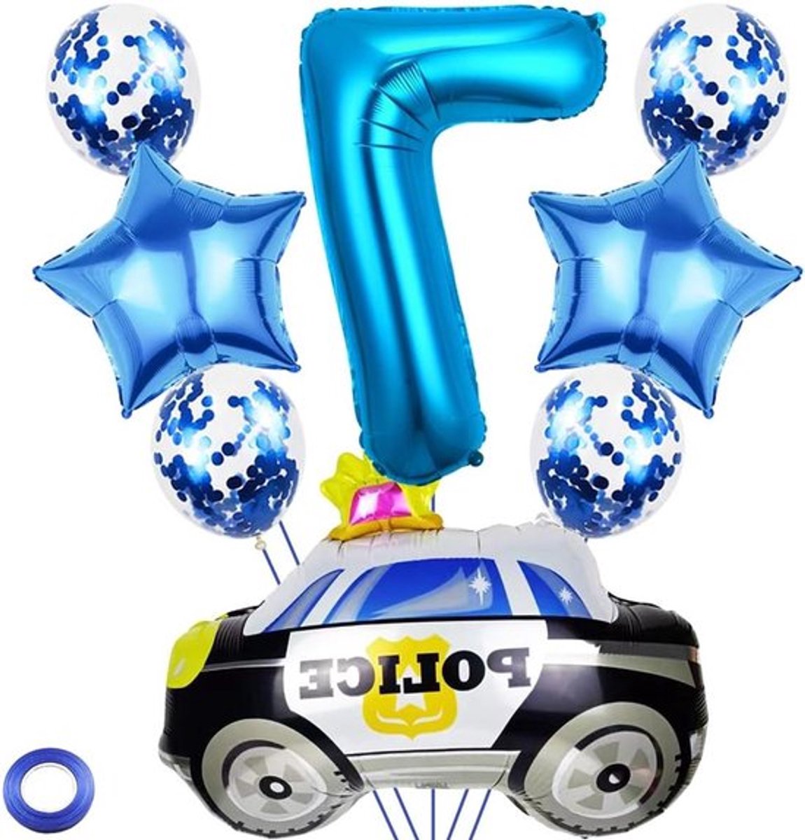 Ballon blauw nummer 7 allecto plus voor verjaardag