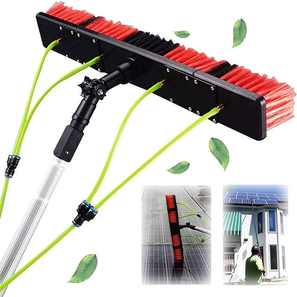 Telescopische Ramenreiniger - Paal Wisser - Hoge Ramen Wassen - Watergevoede Borstel - 8 meter - Zilver