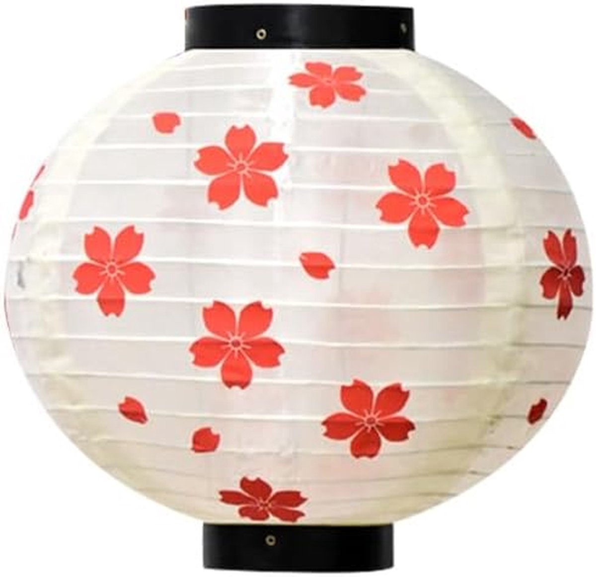 Decoratieve Lantaarn - Oosterse Stijl - Feestelijke Decoratie - Waterdichte Stof - 30cm Diameter - Wit met Bloemen