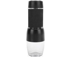 Draagbaar Koffiezetapparaat - Handdruk Reiskoffie - Koffie Zetten Onderweg - 2-in-1 Capsule Gemalen - 60 Ml Capaciteit - Zwart
