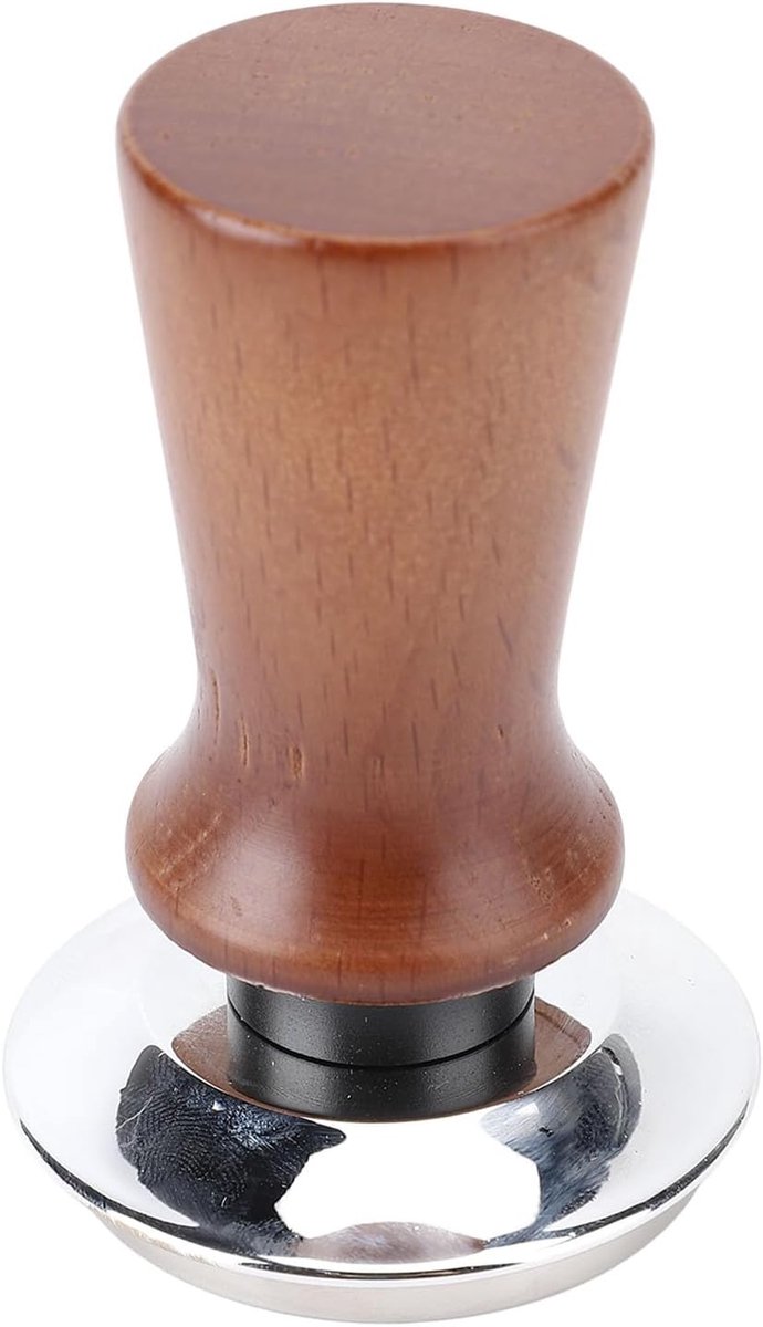 Koffie Tamper Espresso Aanstamper Consistente Druk Veerbelast Mechanisme 51MM Hout Zwart