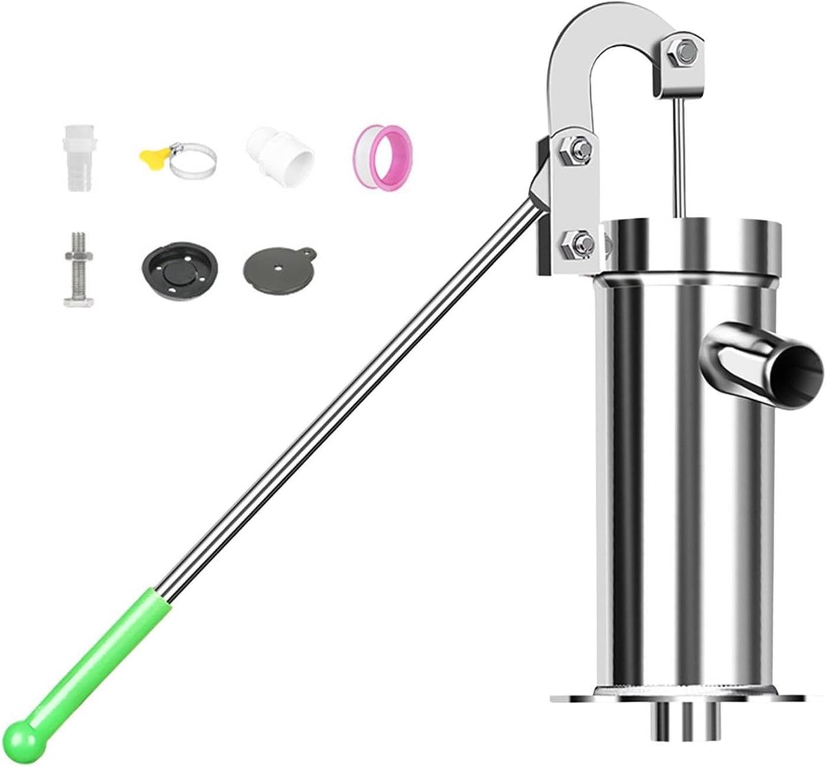 Handwaterpomp - Fonteinpomp RVS - Gazon Irrigatie - Robuuste Constructie - 46 x 21 cm - Enkele Attribuut