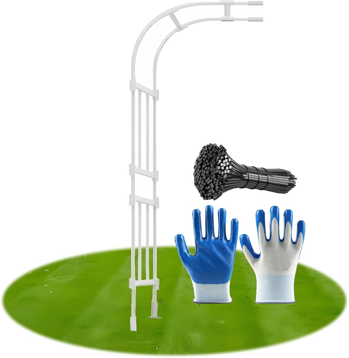 Metalen tuinboog - Rozenboog - Klimplanten Ondersteunen - Stabiele halve boog - 15 x 24 meter - Wit
