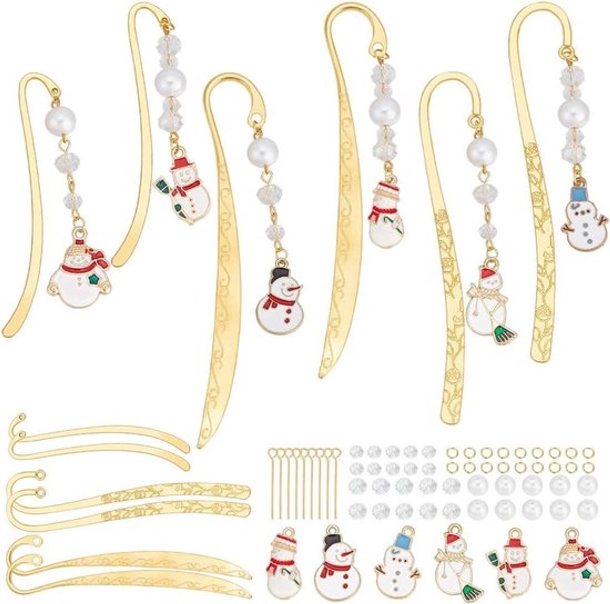 Sneeuwpop en metal hook bookmarks in Allecto Plus set van 6