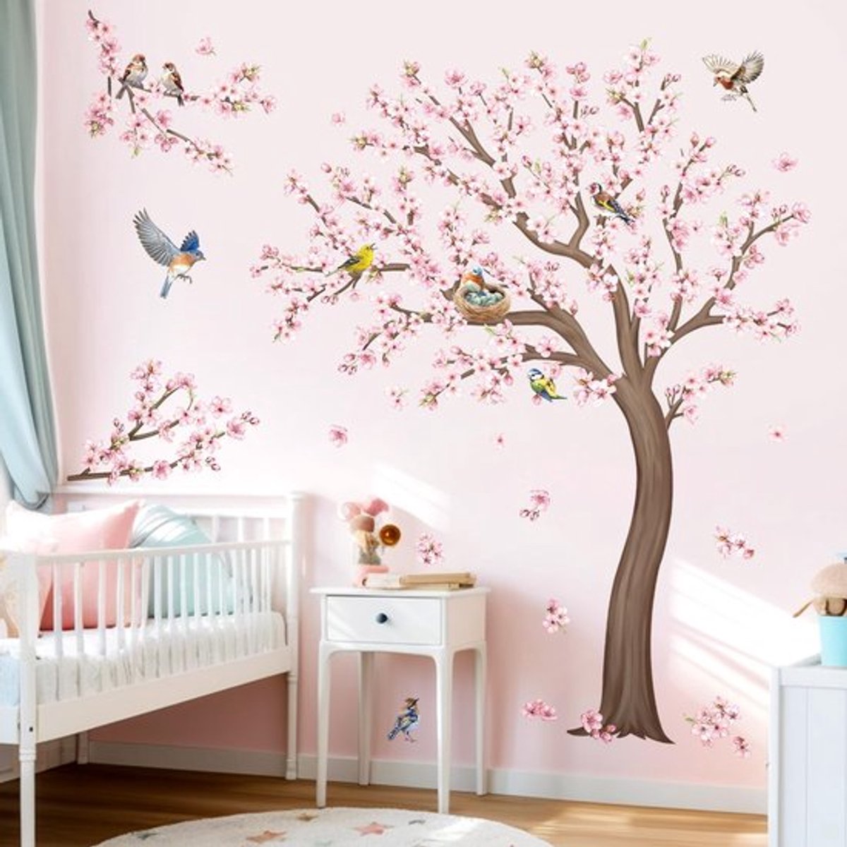 Decoratieve boom muurstickers met cherry blossommotief