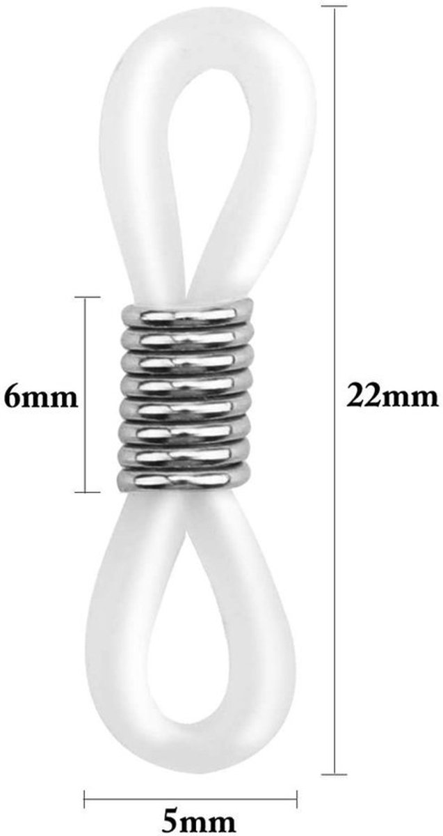 Dailygoods- Brilkoord Verstelbaar - 40 Stuks - Brillenketting - Siliconen/Roestvrij