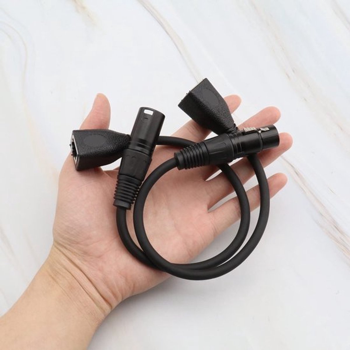 Dailygoods - Rj45 Adapter - 3 Pin Verlengkabel - 30cm - Hoge Snelheid - Geschikt