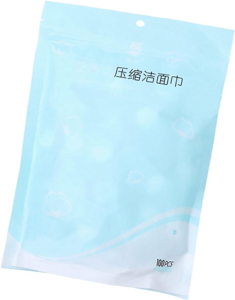 Wegwerpdoekjes - Mini handdoekjes - Reizen en hygiëne - Compact en absorberend - 100 stuks - Blauw