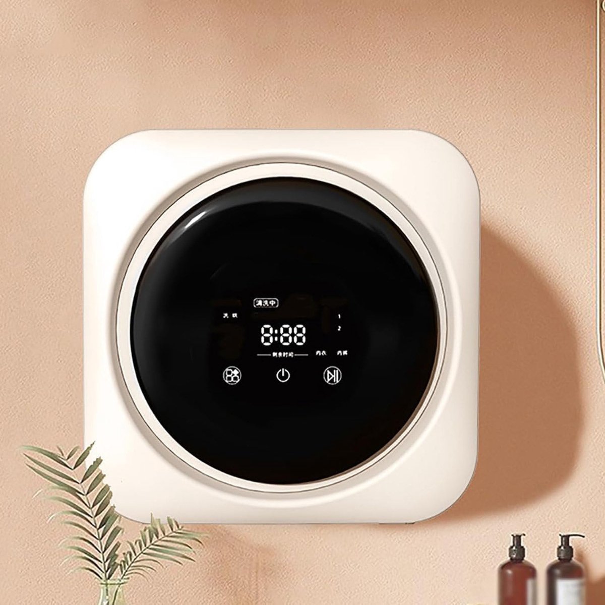 Mini Wasmachine Compact Apparaat Kleine Was Geïntegreerde Was & Droog 3.5 Liter Wit