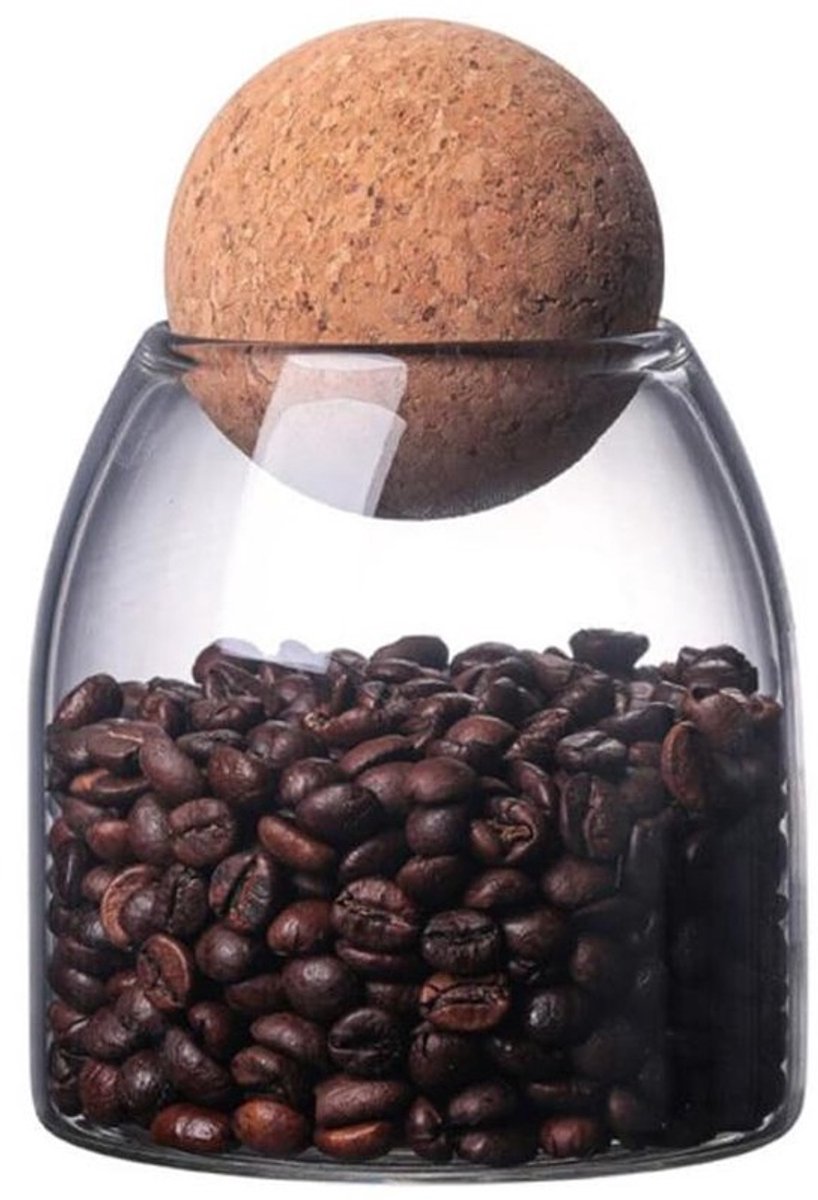 Allecto - 500ml Glazen Pot voor Voedselopslag - Luchtdicht met Houten Kurk