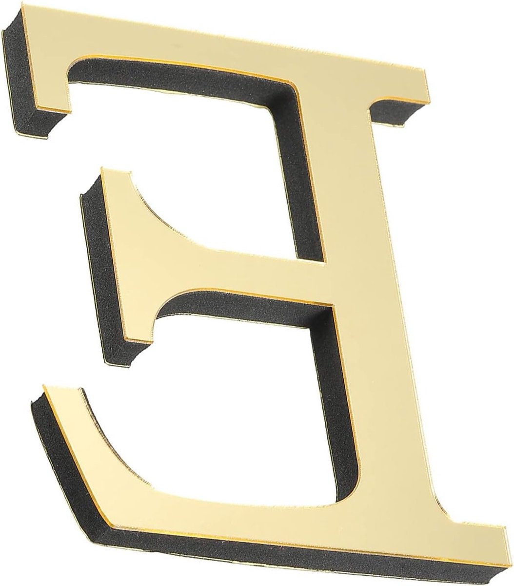3D Acryl Alfabet Spiegel Muurstickers - Zelfklevende Letter E voor Creatieve Woondecoratie