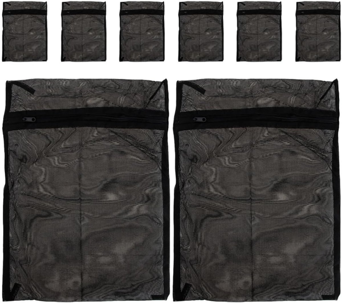 Wasnetzakken - Kledingbeschermers - Kleding beschermen - Fijne mesh - 8 stuks - Zwart