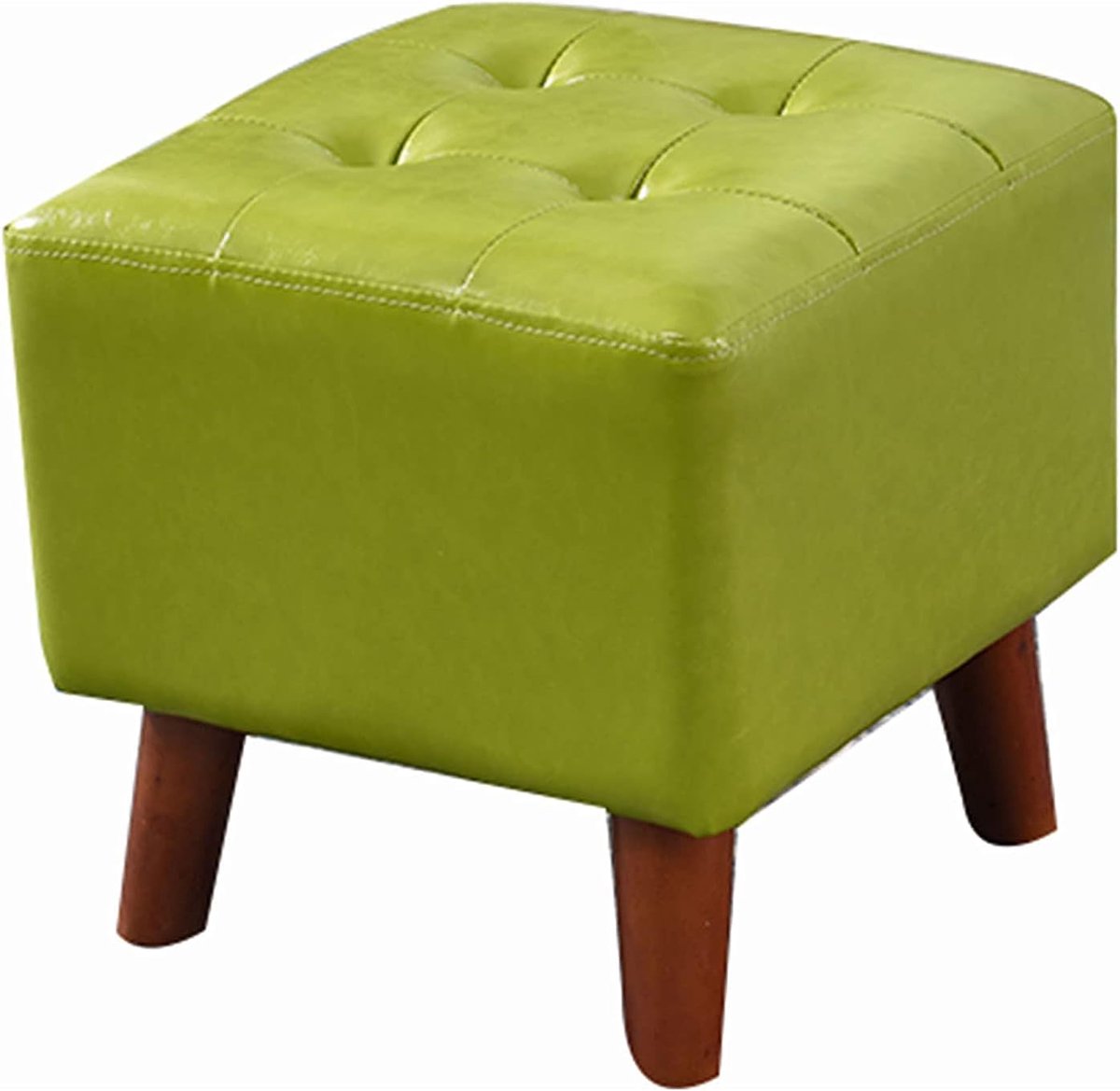 Houten Voetensteun - Kleine Kruk - Ontspannen Zitten - Klaar voor Gebruik - 36x36x35 cm - Groen
