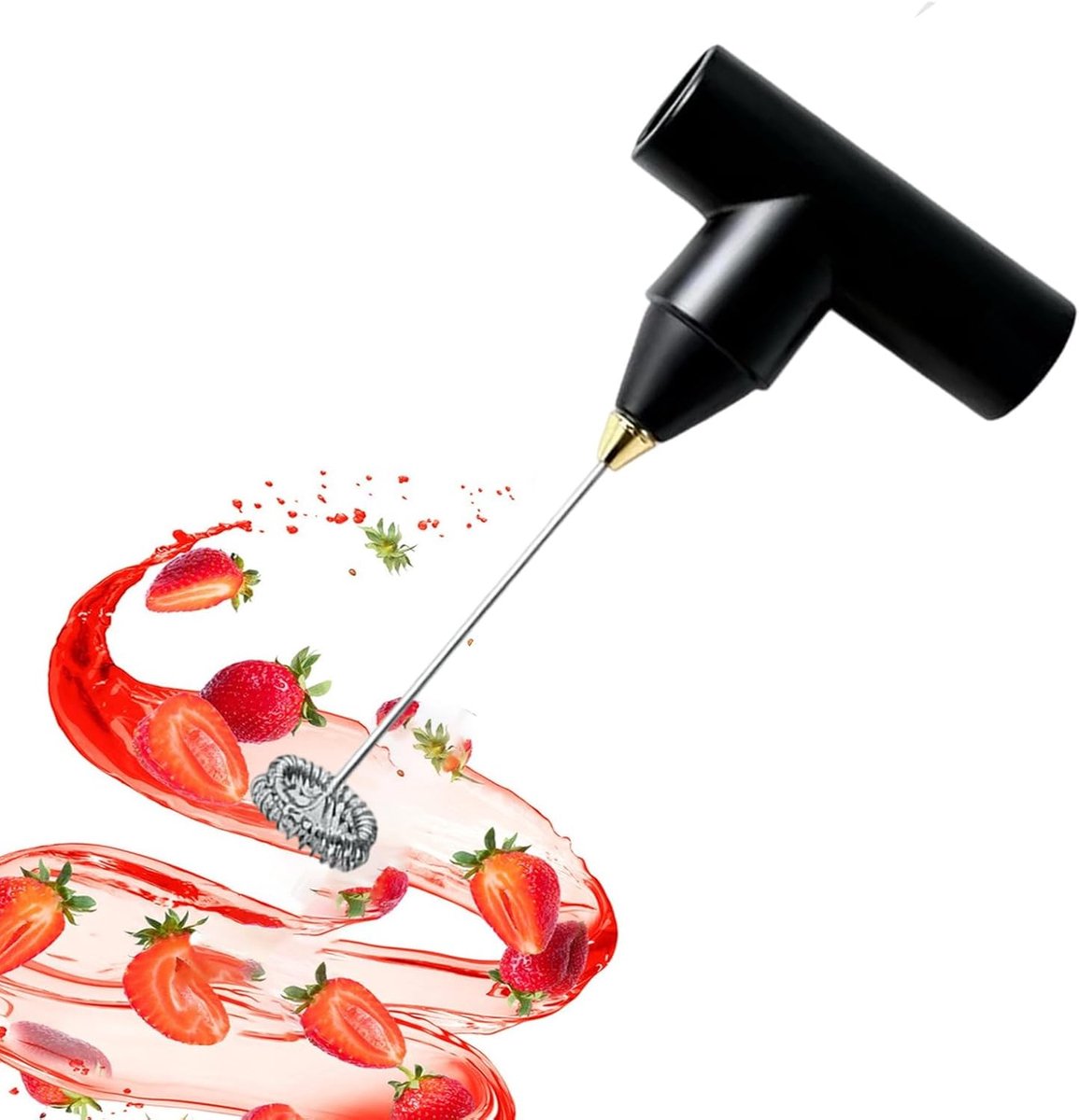 Elektrische Handmixer Melkopschuimer Klopper Cremes Maken Draadloos Ontwerp 23 cm Zwart