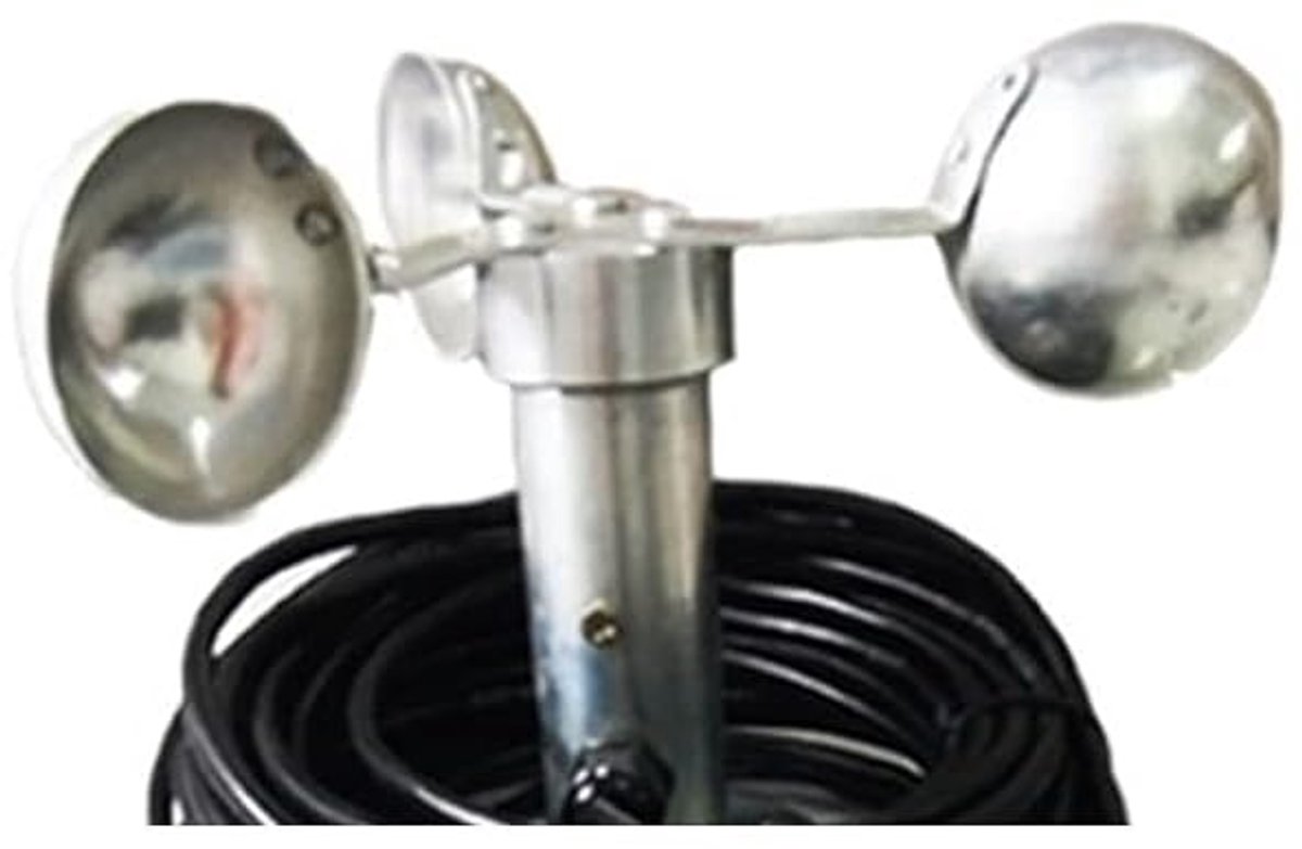 Weerstation - Windmeter - Weersomstandigheden Meten - Draadloze Buitensensor - Compact Formaat - Grijs