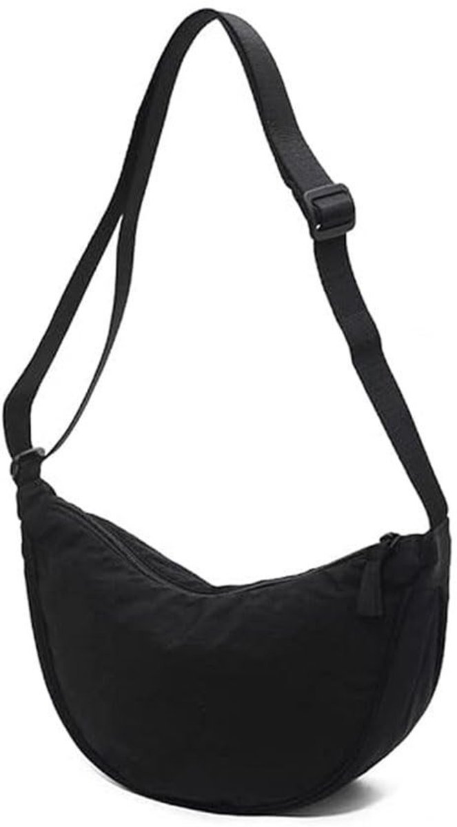 Casual dames tas met halfmaan vorm en crossbody band