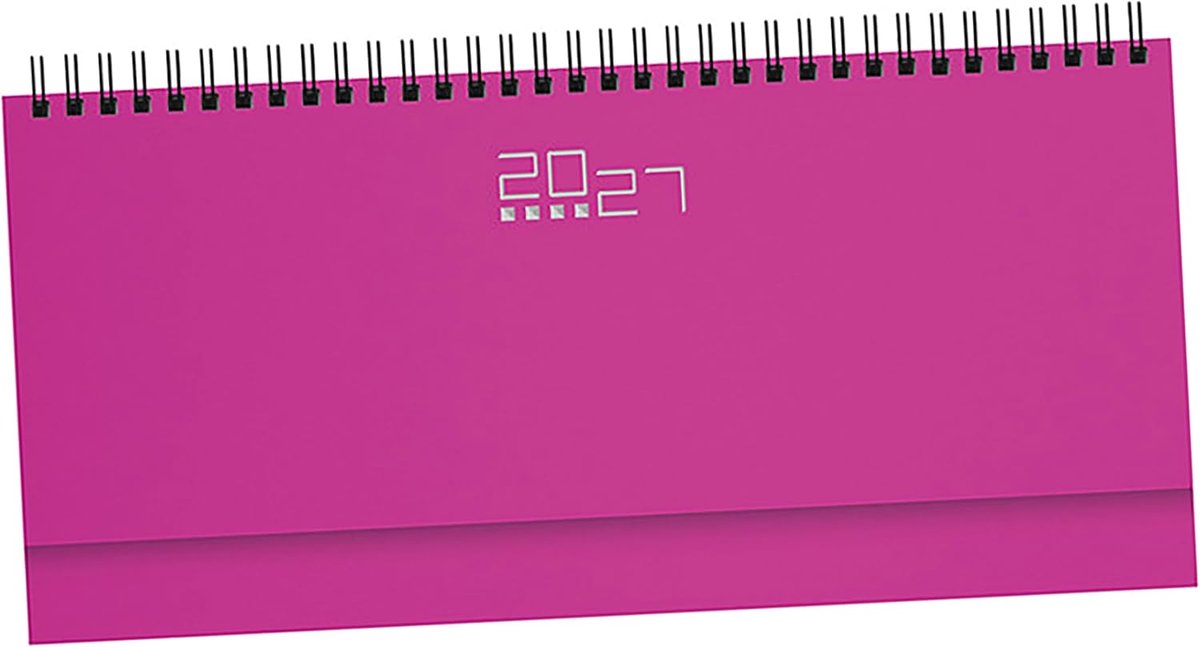 Weekplanner bureau 2026 - fuchsia - stevige omslag met ringen - perfect voor afspraken - ShopVlot