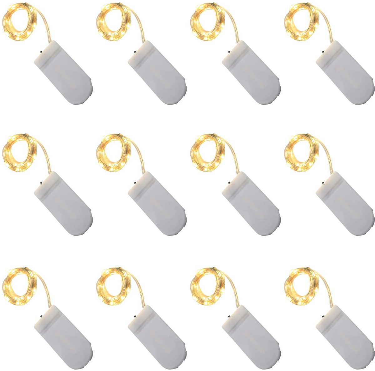 Koperdraad lichtjes 1 m - 10 LED batterij-aangedreven - warm wit - sfeervolle decoratie voor binnen en buiten - ShopVlot