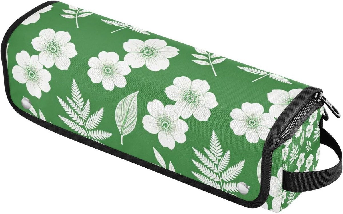 Reistas Haargereedschap - Stylingtool Tas Organizer - Haarstyling Onderweg - Hittebestendige Mat Inclusief - 37 x 10 cm - Groen