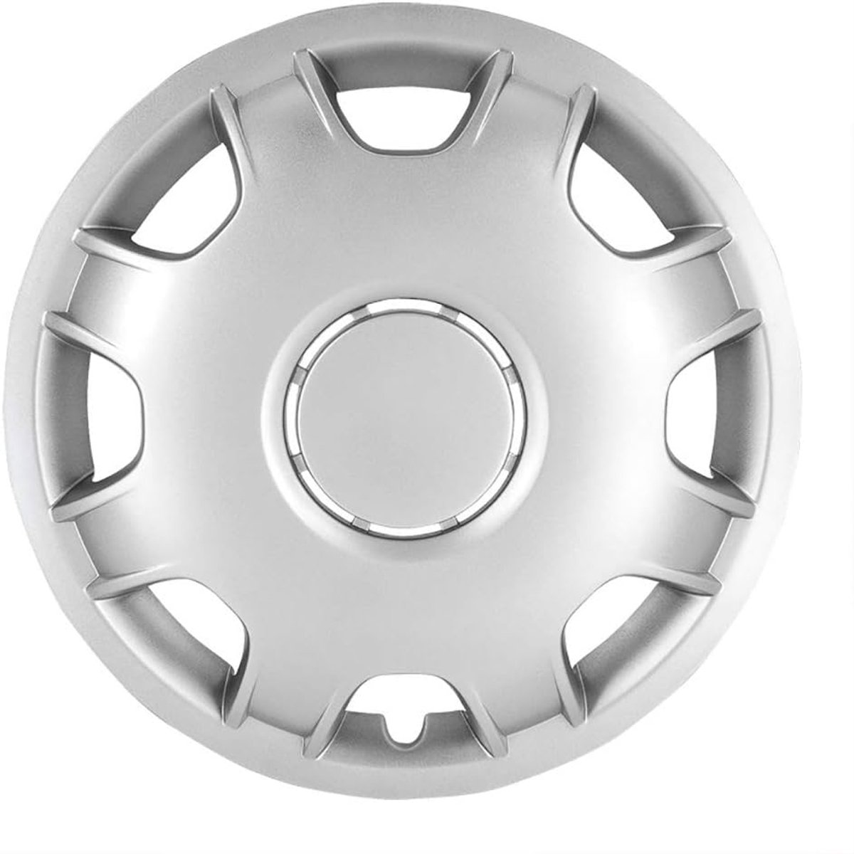 SnelShoppen - 4-delige Wieldekselset 16-Inch Zilver - ABS Kunststof, Eenvoudig te Installeren, Sferisch Ontwerp voor Vans en Campers
