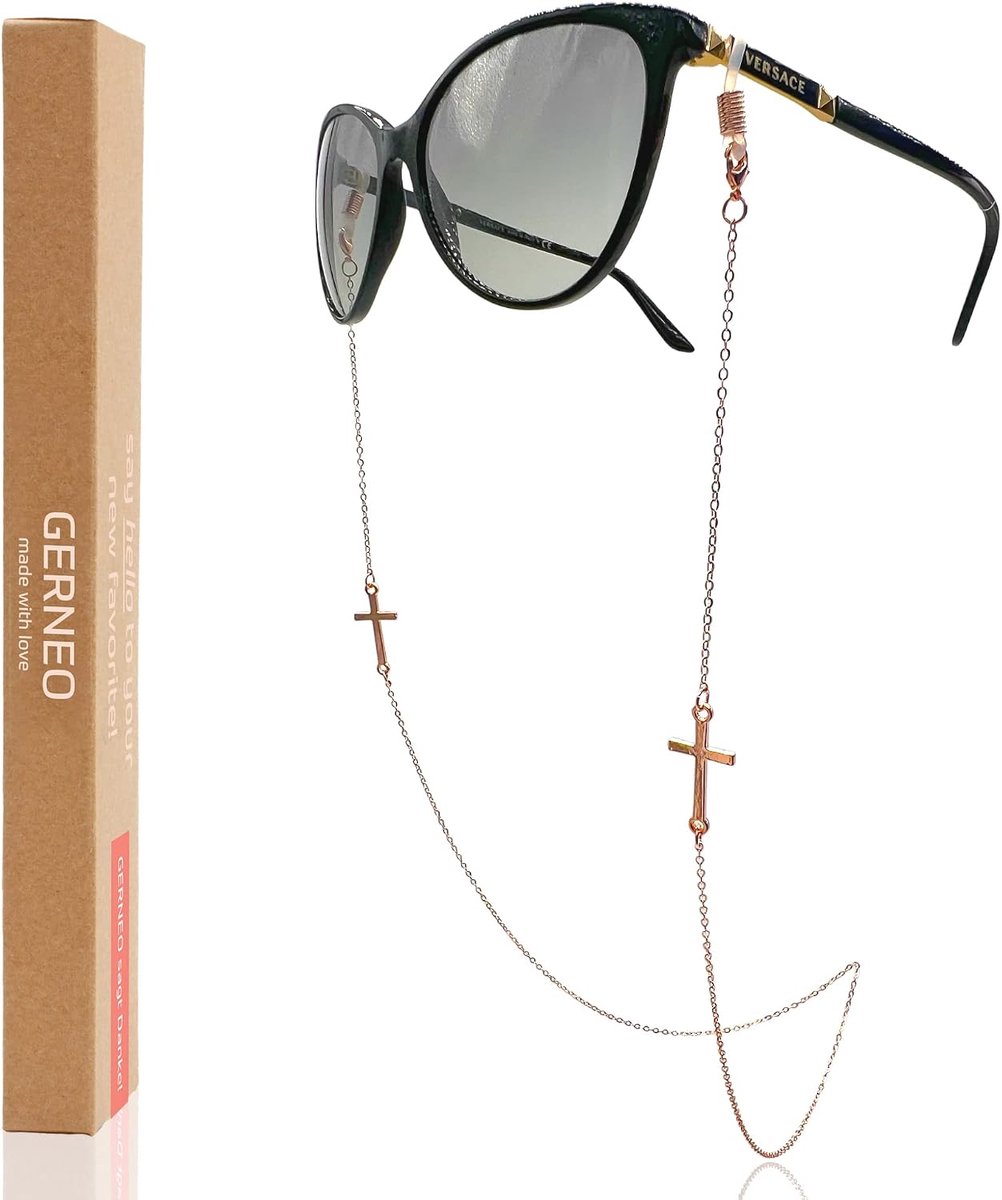 Glazen ketting en mondmaskerhouder - Goud of zilver plated - Hoge kwaliteit - Perfect voor zonnebrillen en leesbrillen - ShopVlot