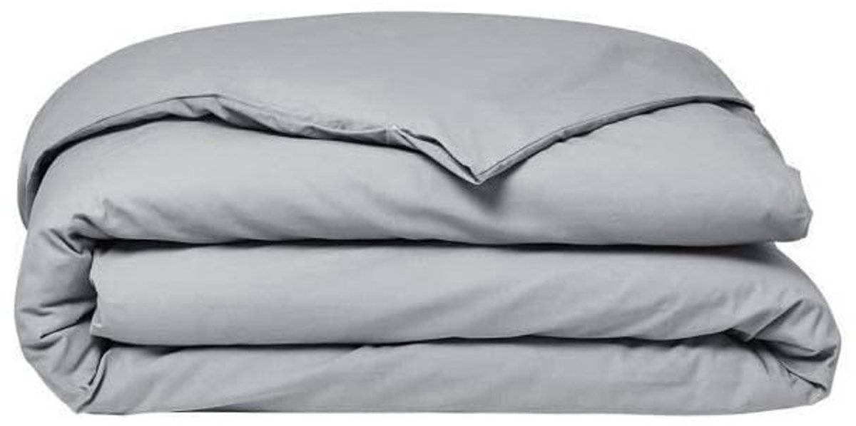 Dekbedovertrek 240 x 260 cm - katoen - staal kleur - comfortabel slapen - ShopVlot