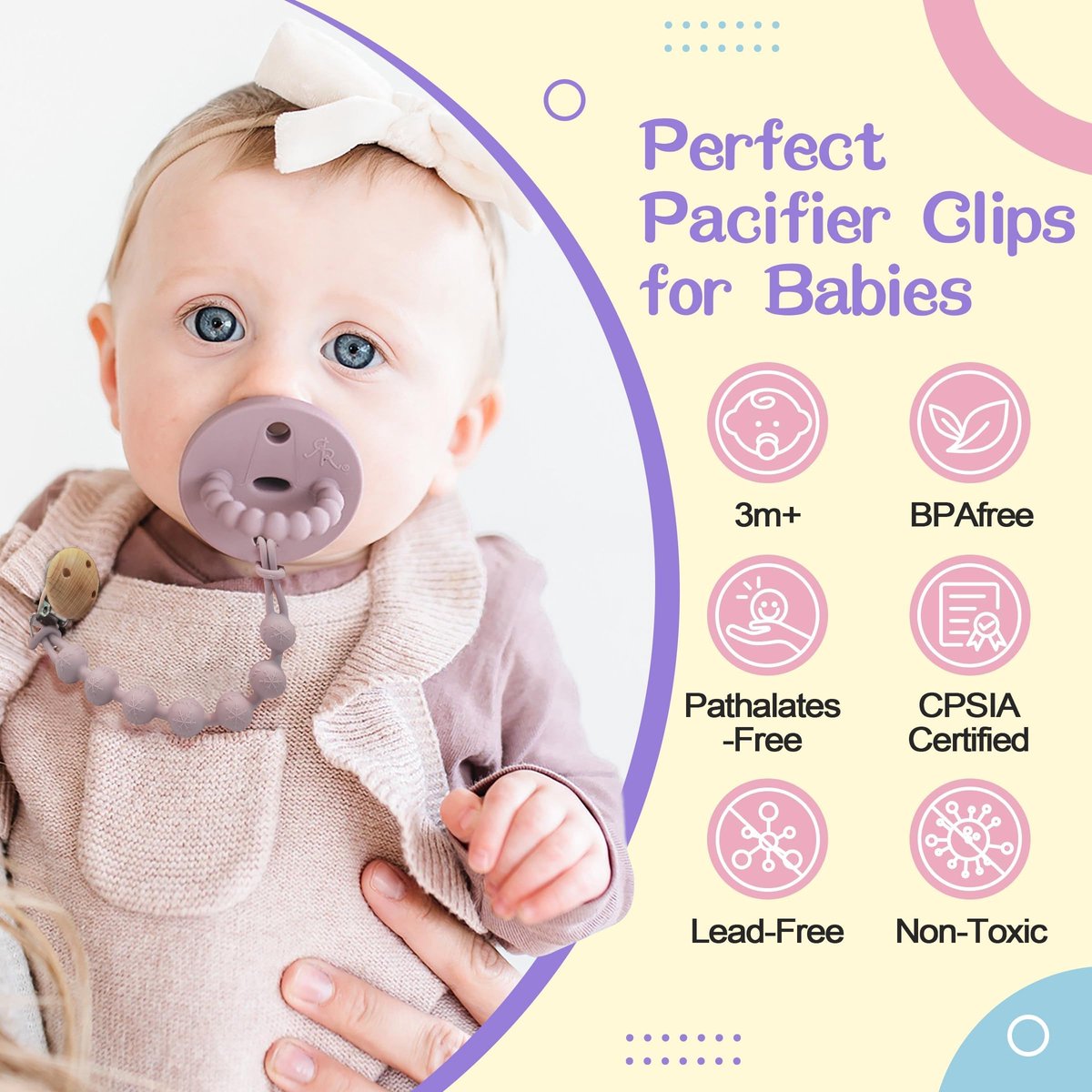 Fopspeenketting 2 Stuks - BPA Gratis Baby Fopspeen Clips - Veilig en Duurzaam - Ideaal Geschenk Voor Pasgeborenen - ShopVlot