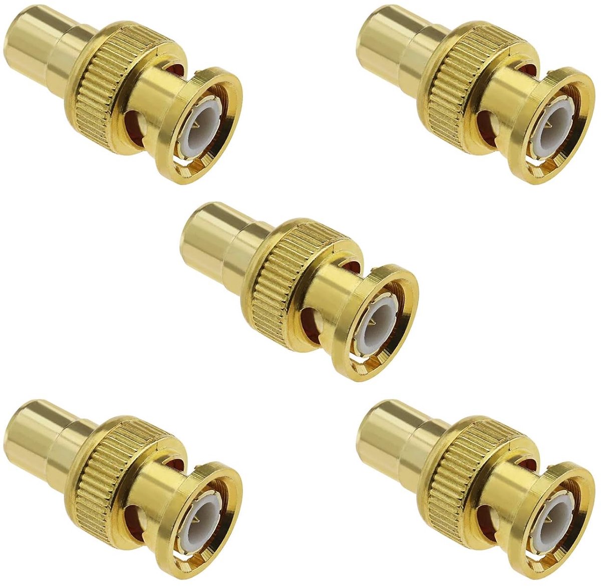 BNC male plug naar RCA female jack adapter - goudgeplateerd - robuuste verbinding - ideaal voor audioapparatuur - ShopVlot