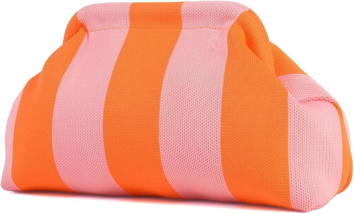 Clutch gevlochten clutch - wolk gestreept - trendy design - perfect voor strandfeest - ShopVlot
