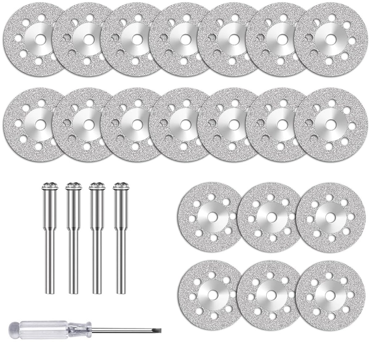 25-delige diamantslijpopzetstukken - diverse vormen - hoogwaardige diamantcoating - ideaal voor slijpen en polijsten - ShopVlot