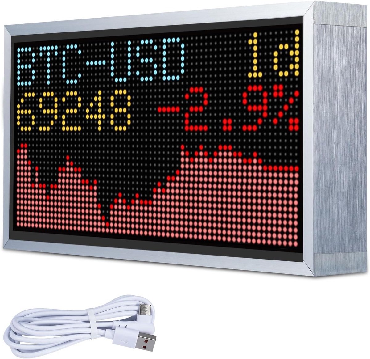 Bitcoin LED display - 64x32 pixels - real-time koersmonitor - unieke cryptocurrency interface - ShopVlot