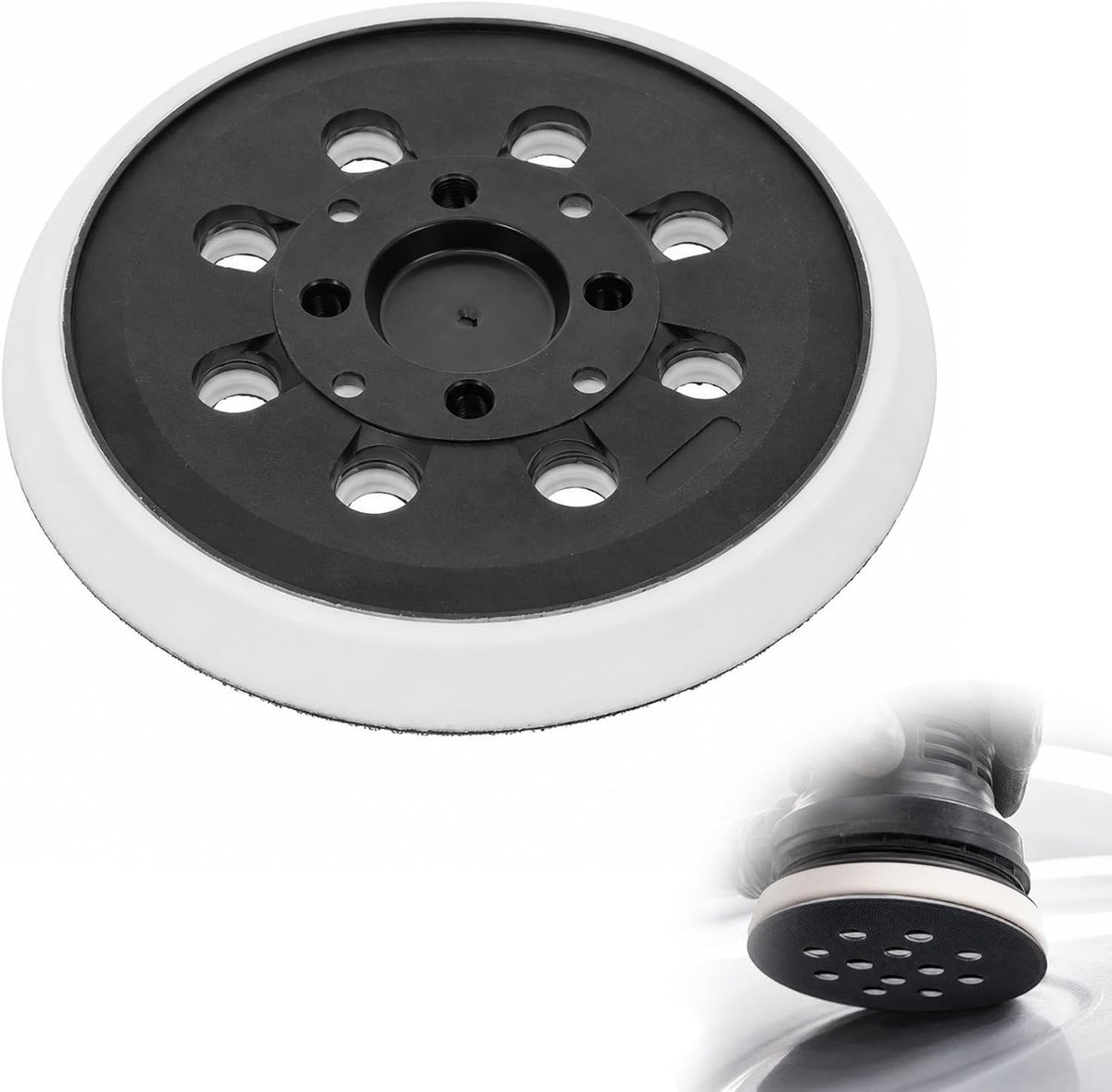 Schuurschijf 125 mm - 8 gaten - zelfklevend - ideaal voor slijpen en polijsten - ShopVlot