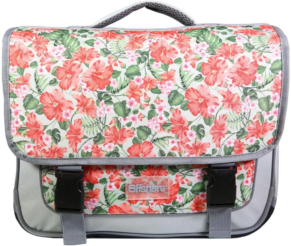 Satchel 38cm - Offshore Grey Flowers - Stijlvol ontwerp - Perfect voor dagelijks gebruik - ShopVlot
