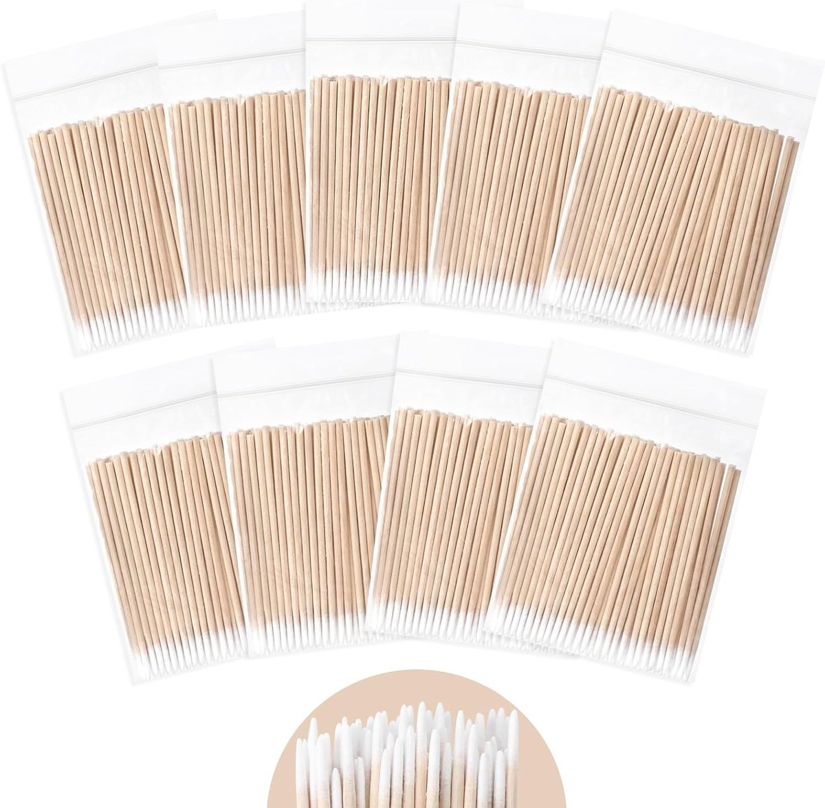 Wattenstaafjes 850 stuks - Houten puntige applicator - Voor tatoeage en make-up - Ideaal voor precisiewerk - ShopVlot