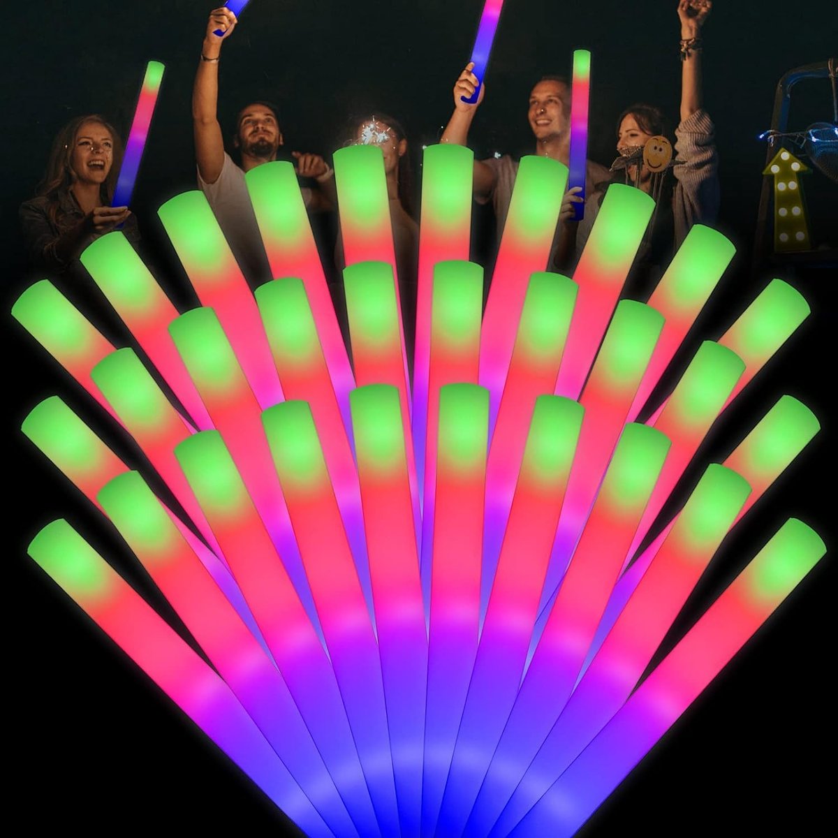 Lichtgevende staafjes 70 stuks - schuimrubber - multi-mode - perfect voor bruiloften - ShopVlot