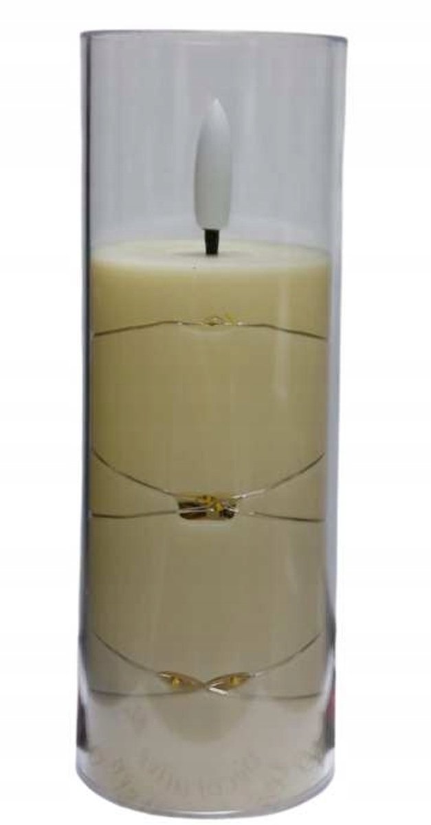 LED Lampion met Vlam Effect - Wit - 15 cm