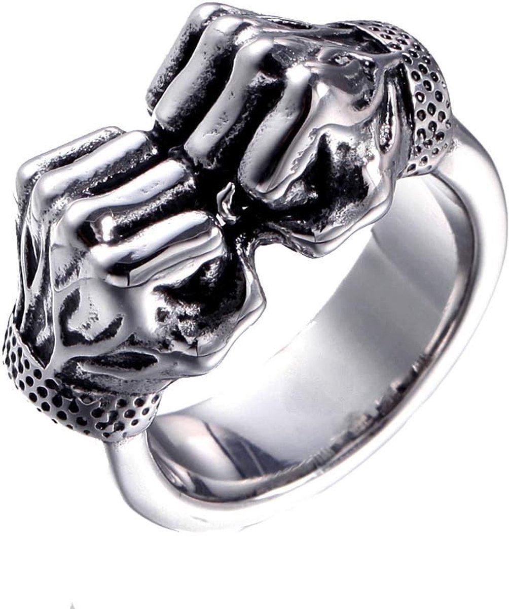 12 mm retro vuist boxen sterke ringen roestvrij staal, Roestvrij staal