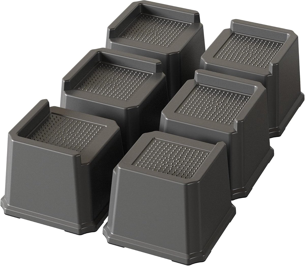 6 Pack Bed Risers 7,5 cm Heavy Duty Extra grote Bed Meubelliften 1.500 lbs Liften Up Riser voor Bank en Tafel, Zwart