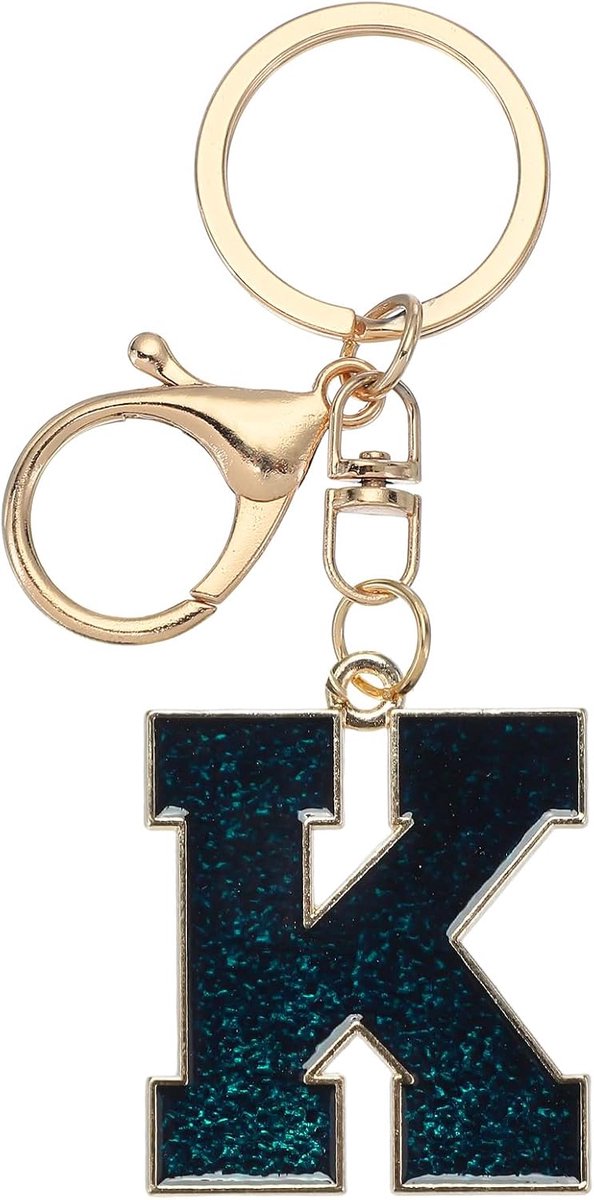 Eerste letter Sleutelhanger, Hanger Voor Tas Sleutel Auto Hanger Letter K Ketting Sleutelhanger Voor Portemonnee Handtas Rugzak, Donkerblauw