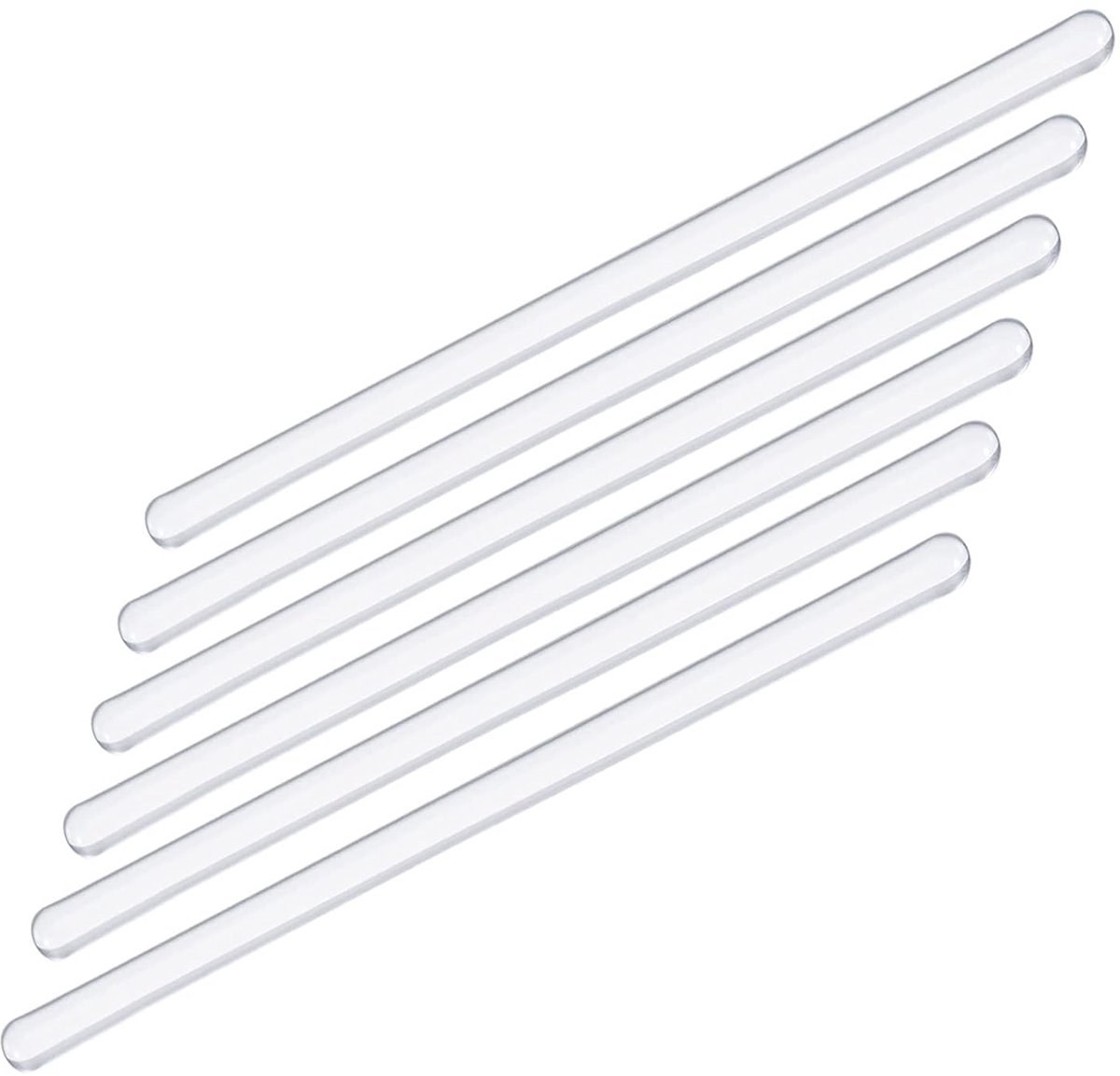 Sourcing map 6 stuks borosilicaatglas staaf roerstaven met beide uiteinden rond voor laboratorium 5.91 "8 mm